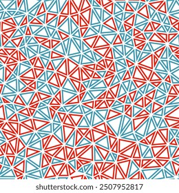 Geometric pattern. Small triangles size. Multiple colors style. Geometric shapes outlined. Repeatable pattern. Fiery Contrast. Awesome vector tiles. Seamless vector illustration.