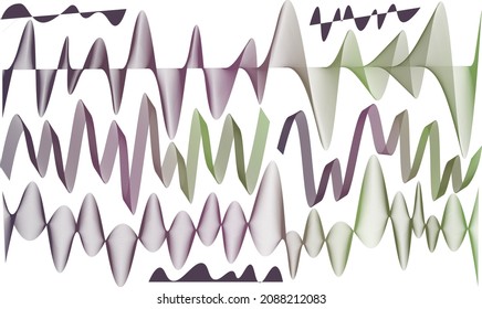 Geometric pattern sound lines wave gradient vibrant colors art curve shape trendy background