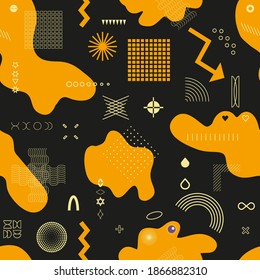 Geometric pattern with spots, shapes and lines, trendy abstract background. Vector illustration for wallpaper, background, wrapping paper, print on baby clothes and textiles.