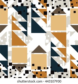 Geometric pattern from square and triangle seamless vector background.