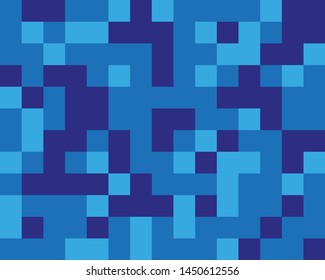 Geometric pattern with squares of the same size and different shades of blue Vector illustration
