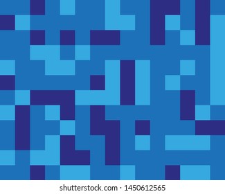 Geometric pattern with squares of the same size and different shades of blue Vector illustration
