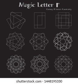 Geometric pattern star set pentagram astrology symmetry