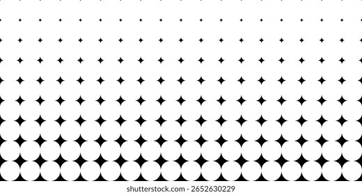 Padrão geométrico com estrelas. Fundo abstrato de meio-tom.