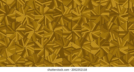 Geometric pattern with stripes lines and polygonal shape brown color wooden background weave design 