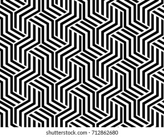 The geometric pattern with stripes, lines. Seamless vector background. Black and white texture.