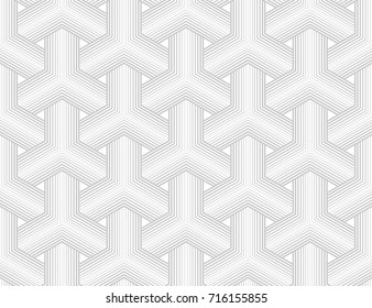 The geometric pattern with stripes, lines. Seamless background. Grey and white texture. Graphic modern pattern.