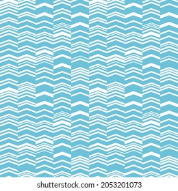 Geometric pattern with stripes. Seamless vector background. Blue and white texture. Graphic contemporary pattern. Zigzag arrow ornament.