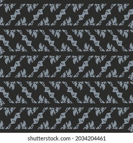 Geometric pattern with stripes signs and flecks. Carpet design. Decorative graphics in black and blue.