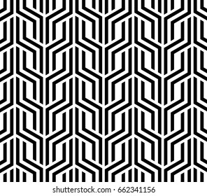 The geometric pattern with stripes, squares. Seamless vector background. Black and white texture. Graphic modern pattern.