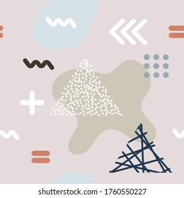 Geometric pattern in the style of the 80 s 90 s for the cover design, background, cover, fabric, fashion. Holiday repeating pattern Retro abstract geometric Element Template. Vector eps 10 format