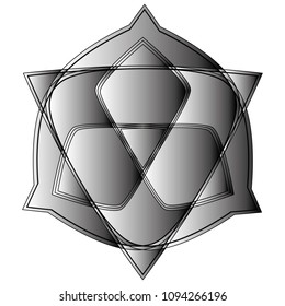 Geometric pattern symbols fractale pentagram astrology stamp label symbol amulet runes