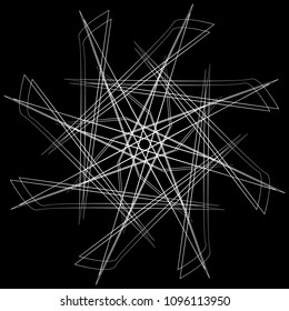 Geometric pattern symbols fractale pentagram astrology stamp label symbol amulet runes