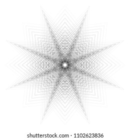 Geometric pattern symbols fractale pentagram astrology stamp label symbol amulet runes