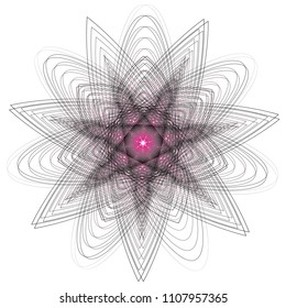 Geometric pattern symbols fractale pentagram astrology stamp label symbol amulet runes