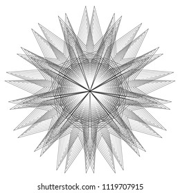 Geometric pattern symbols fractale pentagram astrology stamp label symbol amulet runes