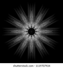 Geometric pattern symbols fractale pentagram astrology stamp label symbol amulet runes