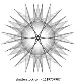 Geometric pattern symbols fractale pentagram astrology stamp label symbol amulet runes