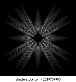 Geometric pattern symbols fractale pentagram astrology stamp label symbol amulet runes