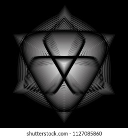 Geometric pattern symbols fractale pentagram astrology stamp label symbol amulet runes