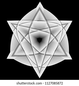 Geometric pattern symbols fractale pentagram astrology stamp label symbol amulet runes