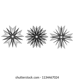Geometric pattern symbols fractale pentagram astrology stamp label symbol amulet runes