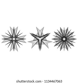 Geometric pattern symbols fractale pentagram astrology stamp label symbol amulet runes