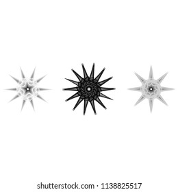 Geometric pattern symbols fractale pentagram astrology stamp label symbol amulet runes