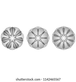 Geometric pattern symbols fractale pentagram astrology stamp label symbol amulet runes