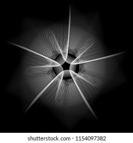 Geometric pattern symbols fractale pentagram astrology stamp label symbol amulet runes