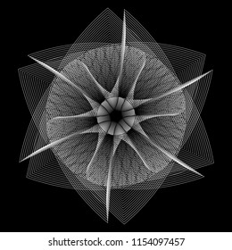 Geometric pattern symbols fractale pentagram astrology stamp label symbol amulet runes