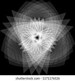 Geometric pattern symbols fractale pentagram astrology stamp label symbol amulet runes