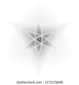 Geometric pattern symbols fractale pentagram astrology stamp label symbol amulet runes