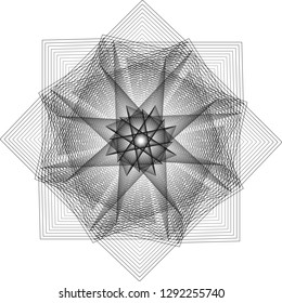 Geometric pattern symbols fractale pentagram astrology stamp label symbol amulet runes