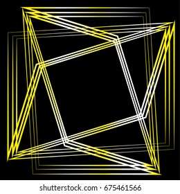 Geometric pattern symbols fractale pentagram astrology stamp label