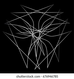 Geometric pattern symbols fractale pentagram astrology stamp label