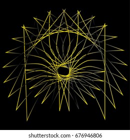 Geometric pattern symbols fractale pentagram astrology stamp label