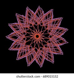 Geometric pattern symbols fractale pentagram astrology stamp label vector EPS10