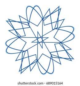 Geometric pattern symbols fractale pentagram astrology stamp label vector EPS10
