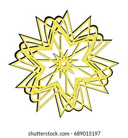 Geometric pattern symbols fractale pentagram astrology stamp label vector EPS10