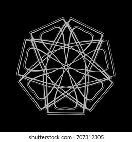 Geometric pattern symbols fractale pentagram astrology stamp label