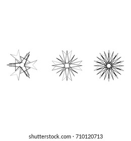 Geometric pattern symbols fractale pentagram astrology stamp label