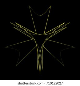 Geometric pattern symbols fractale pentagram astrology stamp label
