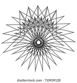 Geometric pattern symbols fractale pentagram astrology stamp label