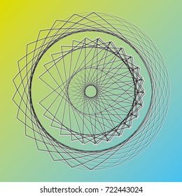 Geometric pattern symbols fractale pentagram astrology stamp label symbol amulet runes