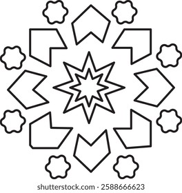 geometric pattern tattoo icon vector
