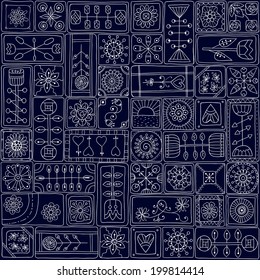 Geometric pattern. Template frame design for card with set of doodle rectangles.