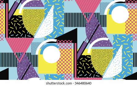 geometric pattern. Texture with triangles, rhombs. Abstract hand-drawn pattern, waves background and be used for wallpaper, pattern fills, web page background, surface textures. pop art. many colors