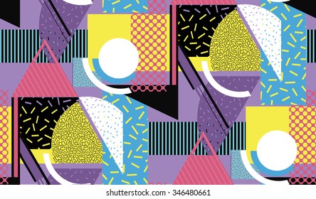 geometric pattern. Texture with triangles, rhombs. Abstract hand-drawn pattern, waves background and be used for wallpaper, pattern fills, web page background, surface textures. pop art. many colors