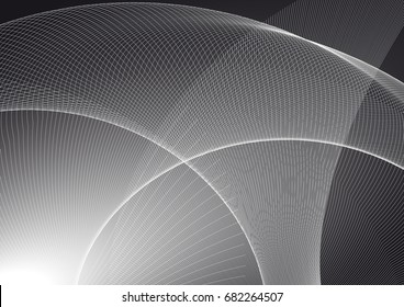 geometric pattern of thin white lines of the black background
